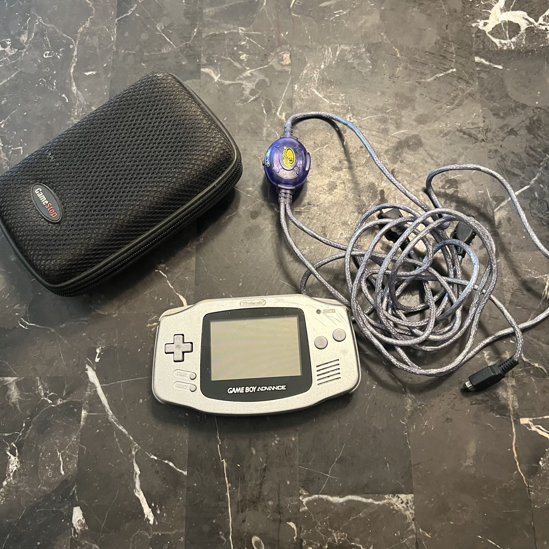 Nintendo Gameboy Advance AGB-001 Silver Mad Catz Link Cable