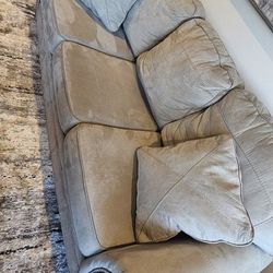 1 Couch (Queen Size Sofa Bed) And 2 Recliner Chairs