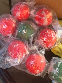 Christmas Ball Ornaments Set Red Green