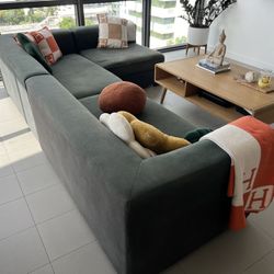 Free West elm Sectional Dyed sage green