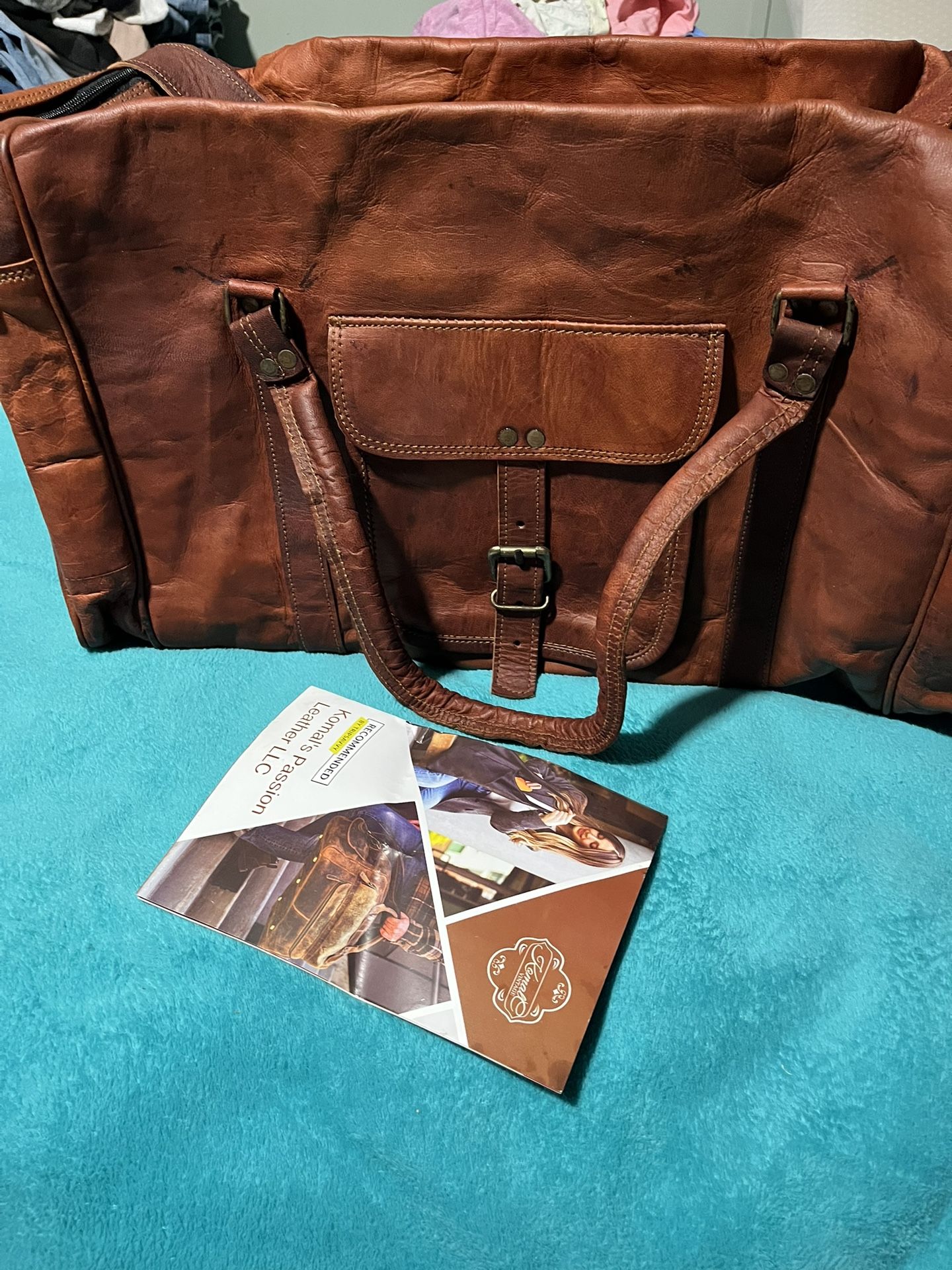 Komal Leather Luggage Bag