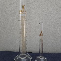 100ml & 10ml Lab Glass Graduated Cylinders 