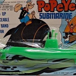 1973 Vintage Popeye The Sailor Popeye's Submarine Wind Up Toy By Larami 