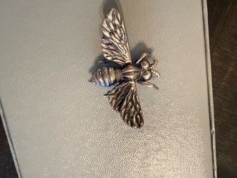 Silver-Tone Bee Insect Brooch Pin