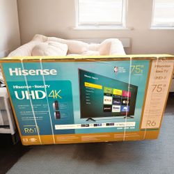HD356 75R6 75” Hisense smart Roku 4k tv 