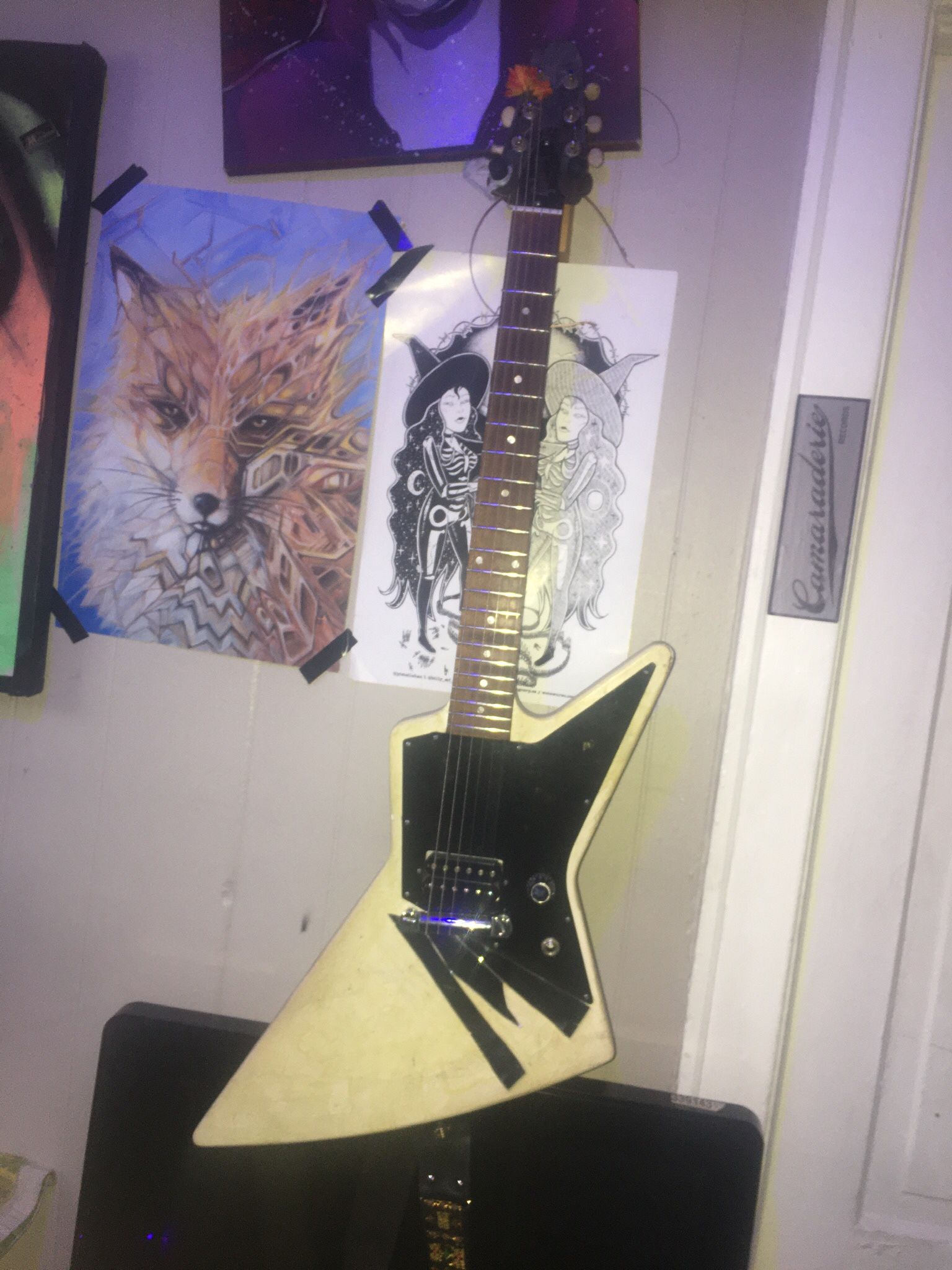 Dead Mans Gibson Explorer Melody Maker (Custom) Glow In The Dark Magical