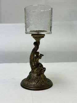 Pairpoint Cut Glass Cigarette Holder - Boy in Dolphin