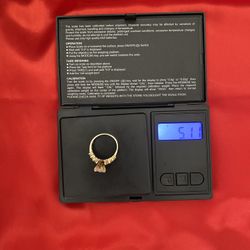 White CZ 14k Yellow Gold Wedding Ring in Size 7.5 for women