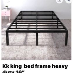 kk king bed frame resists more than 3000 pounds heavy dury 16" height 