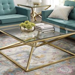 Beautiful Glass & Gold Coffee table