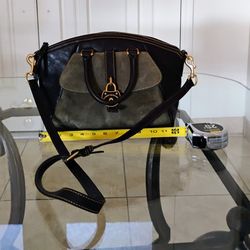 Dooney and Bourke Leather and Suede Shoulder Bag