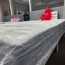 New Queen Bed Frame + Plus New Queen Mattress 