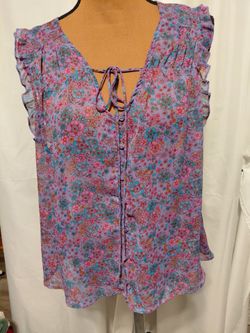 Mossimo Supply Co. Women's Sheer Floral Peasant Blouse