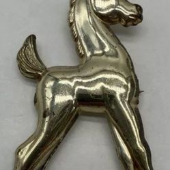 Sterling Silver Horse Pony Foal Filly Pinback Brooch