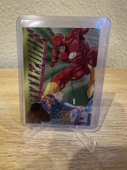 NEW 1995 Skybox DC Legends Battlezone Flash Rare Clear Holo Chrome Card Insert , Superman Holo , Batman Holo , Rare Prizm 