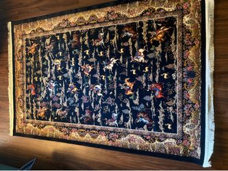 Black-patterned Persian rug
