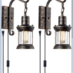  Rustic Wall Lamps, Lantern Wall Sconce X(123)