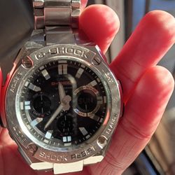 Casio G-lock Stainless Steel Watch (Silver, Black)