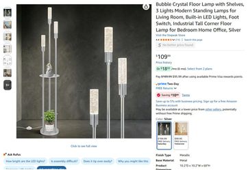 Crystal Floor Lamp with Shelves