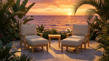 New Grade-A Teak 5-Piece Outdoor Lounge Chair Set - Mila Collection by JRS Patio - San Diego