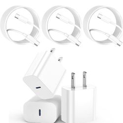 iPhone 15 Charger, iPad Charger, 3Pack 20W USB C Wall Fast Charger Block for iPhone 15 Pro Max/Plus, USB C to C Cable 6FT for iPad Pro 12.9/11 inch, i