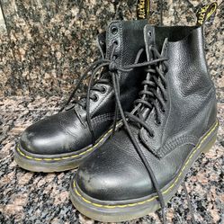Women's Shoes Dr. Martens Black Leather 1460 PASCAL BEX 8 Eye Boots Size 6
