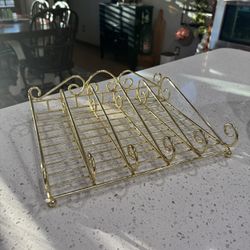 Vintage Gold Scroll Buffet Flatware Holder or Spice Rack