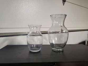 Clear Glass Vases Set of 2