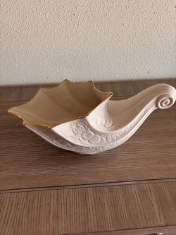 Ceramic Lenox Cornucopia Bowl with Gold Trim