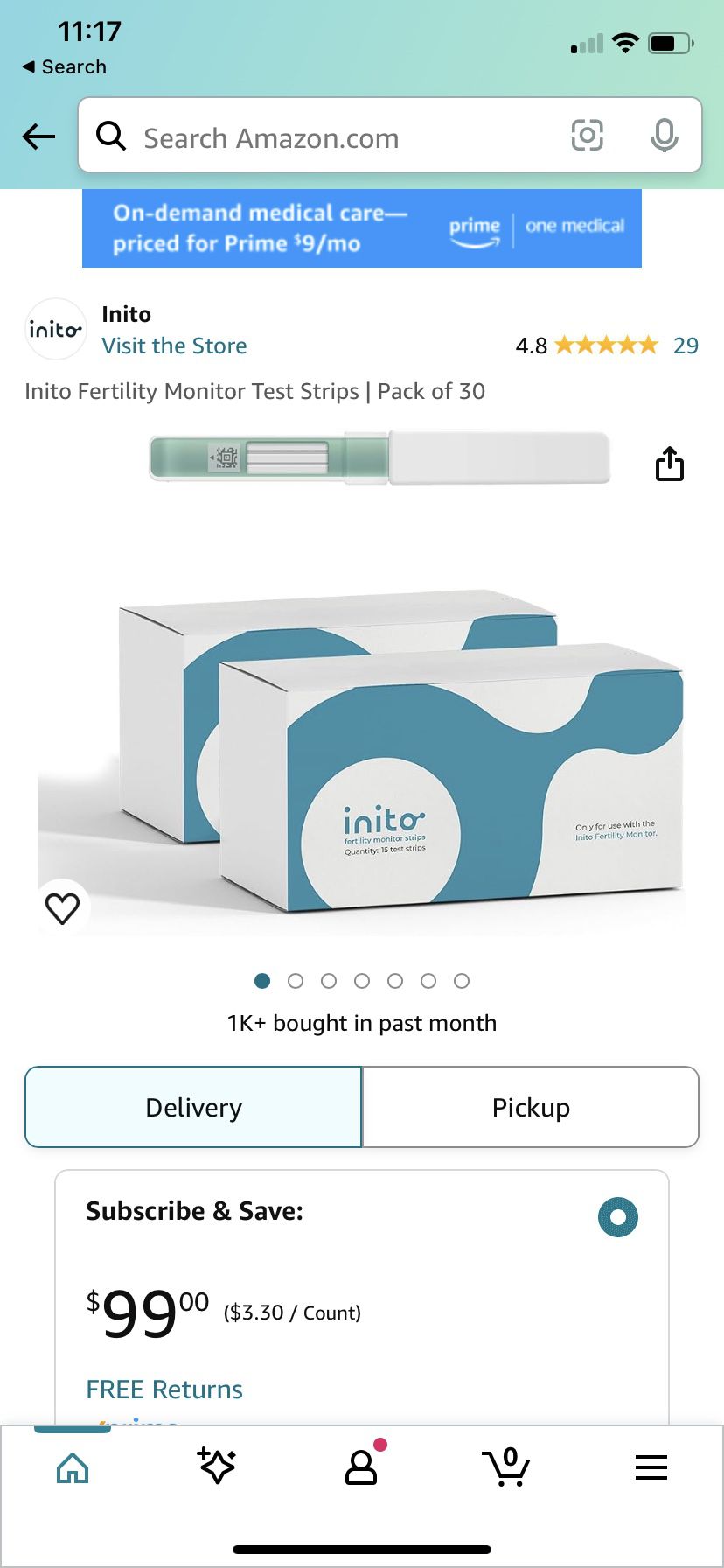 Inito Fertility Test Strips  (15-Pack Boxes x16)