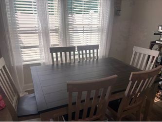 Two Tone Wooden Dining Room Table
