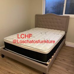 Queen Size Bed Frame With Mattress 