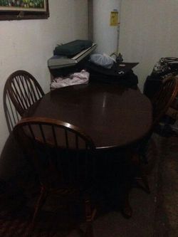 Antique. Table with 4 chairs