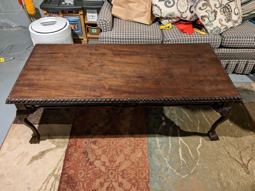 Hand Carved Wooden Antique Table
