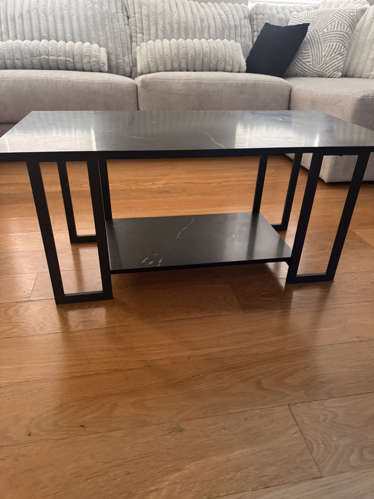 Modern Black Marble- Look Coffee Table