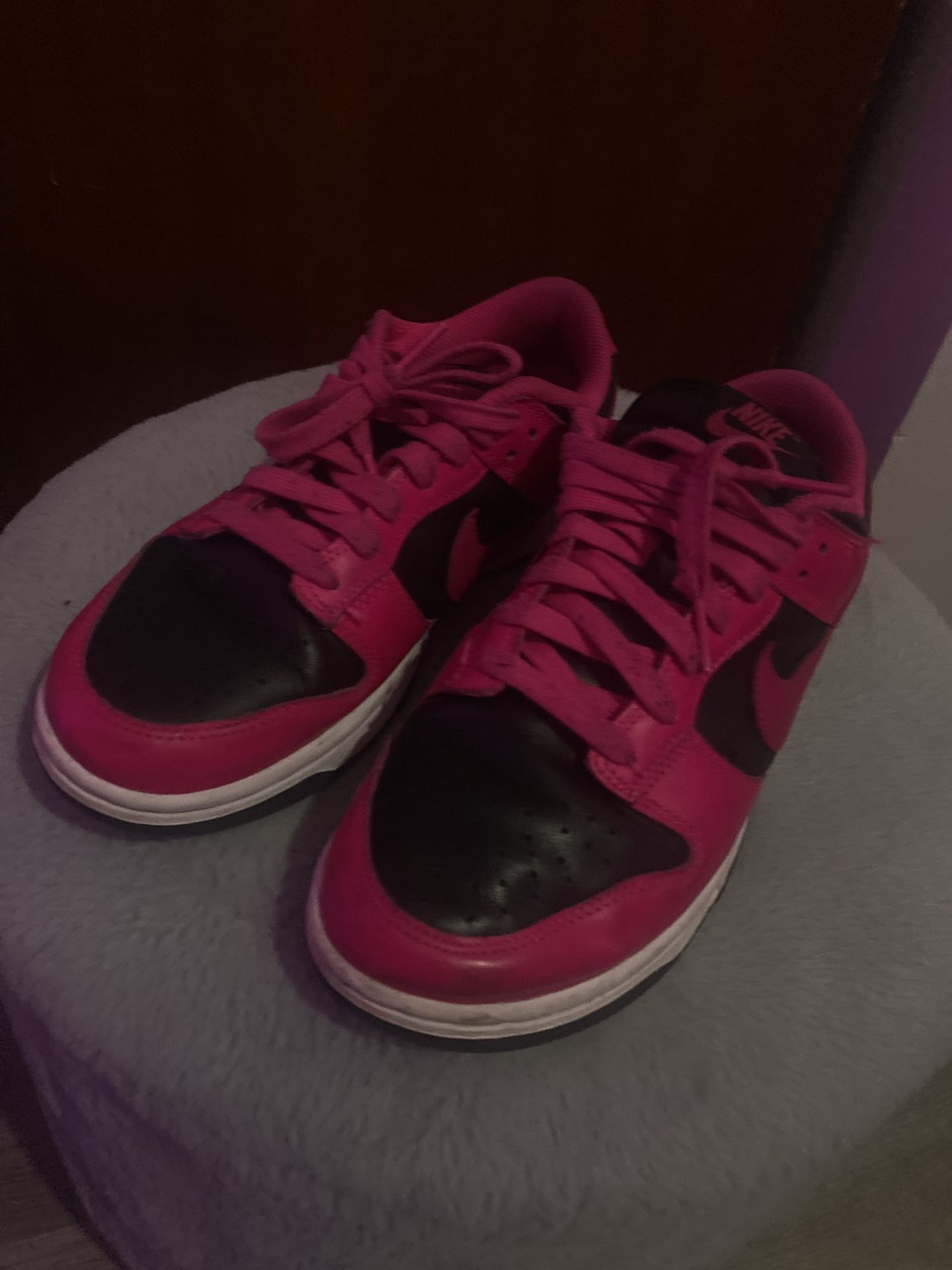 Pink and Black Women Nike Dunks Size 9.5