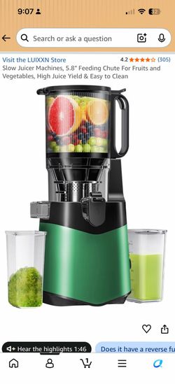 SELF FEEDING HOPPER SLOW JUICER