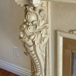 Pedestal Column Fireplace Mantel
