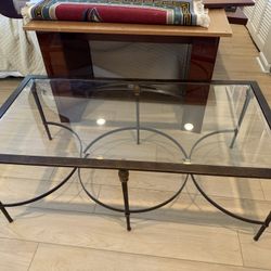 Thomasville Glass & Metal Coffee Table 