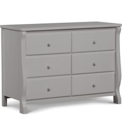 Delta Children Universal 6 Drawer Dresser, Greenguard Gold Certified, Grey