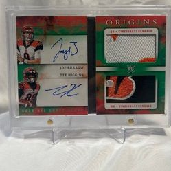 2020 Orgins Joe Burrow/Tee Higgins Rookie Double Patch /5