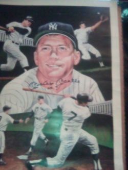 Mickey Mantle Autograph Lithograph With Authentication.