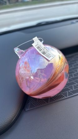 Iridescent Art Glass Ornament Ball