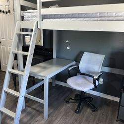 Bed With Desk And Mattress: Please Read Description 