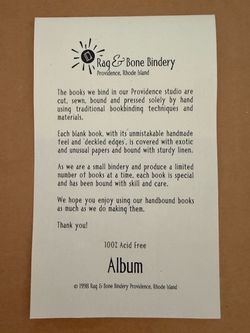 Rag & Bone Bindery handmade photo album: larger & ribbon-bound