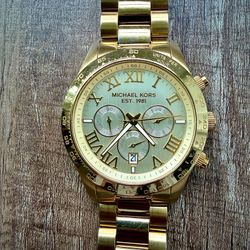 Michael Kors MK8214 Layton Gold Tone Chronograph Watch 44mm