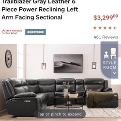 100% Leather Section Couch 