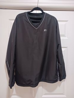Starter Black V-Neck Pullover Windbreaker