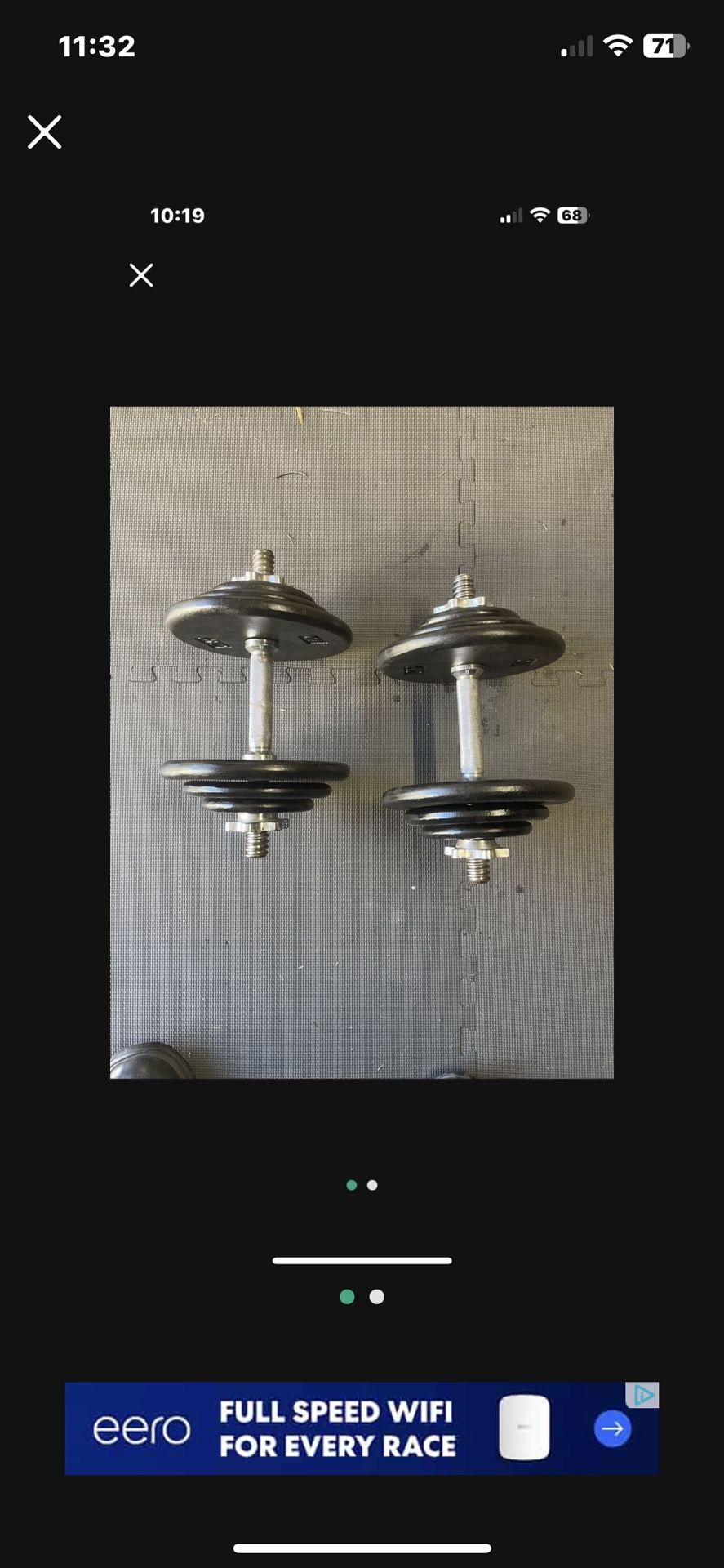 Dumbbells. 60 Dollars