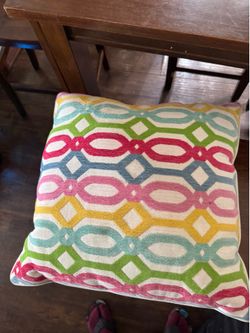 Couch rainbow pattern pillow